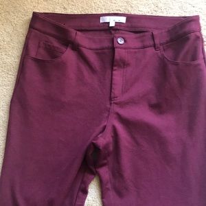 Burgundy  size 12 stretch pants